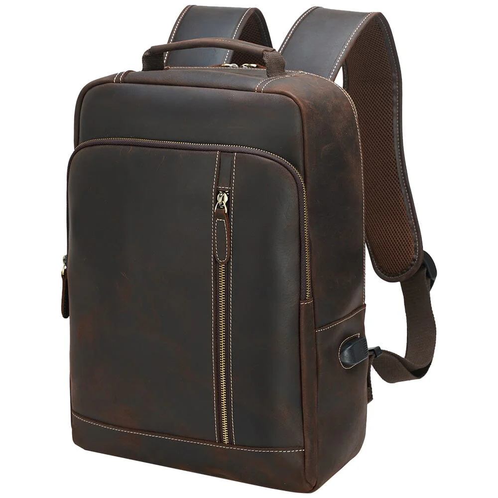 Crazy Horse Leather Backpack | EVEREST - Image 3