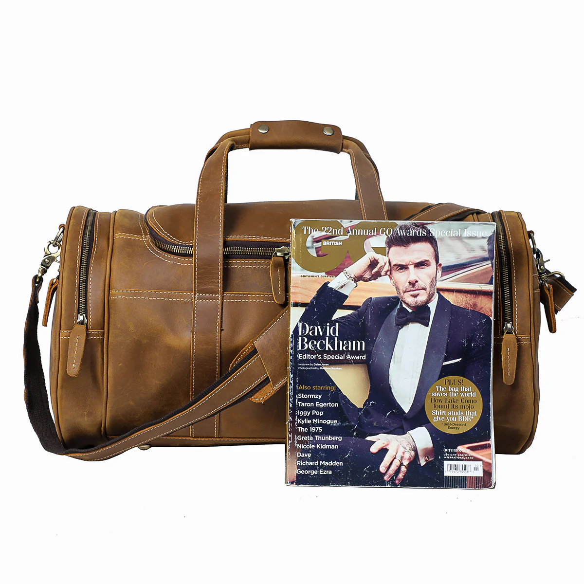 Large Leather Holdall | ASUNCION - Image 17