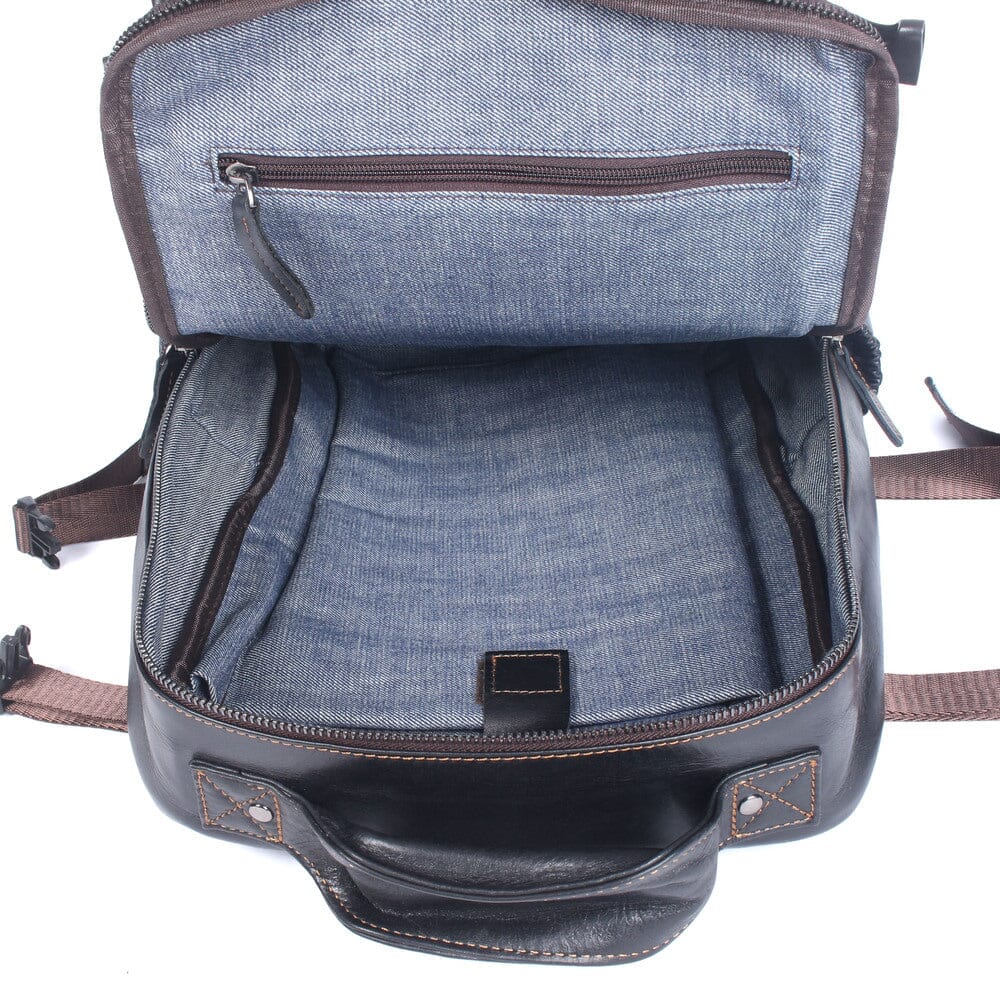Men's Black Leather Backpack | LOGAN - Image 8